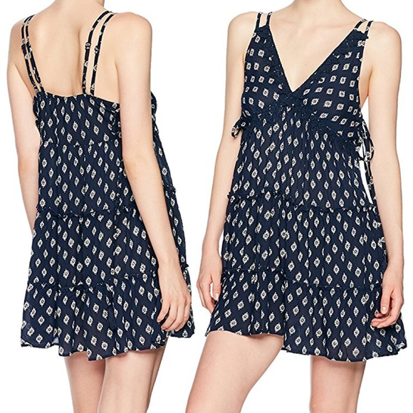 Boho Lace-Up Sides Double Strap Swing Dress NWT - Picture 8 of 8